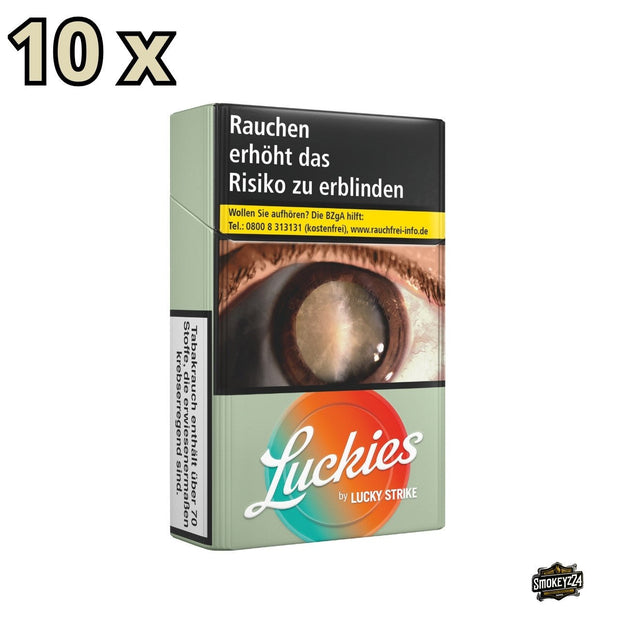 Luckies by Lucky Strike Red Zigaretten – Packung seitlich, Vorratsstange 10x20