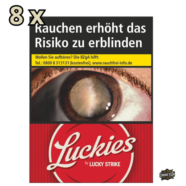 Luckies Crafted 1871 Red Giga – Schachtel frontal mit 8x27 Hinweis