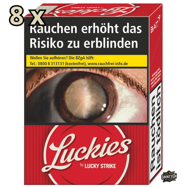 Luckies Crafted 1871 Red Giga – Packung seitlich, Stange 8x27