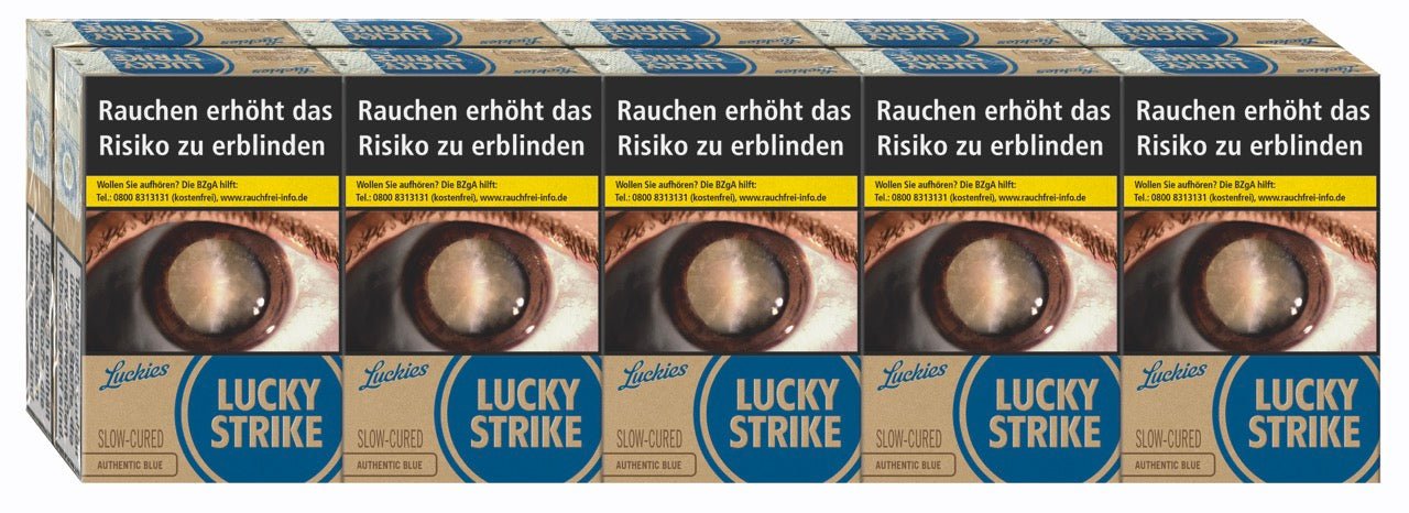 Lucky Strike Authentic Blue Blau Zigaretten OP - Stange 10x20 Stück - Smokeyz24
