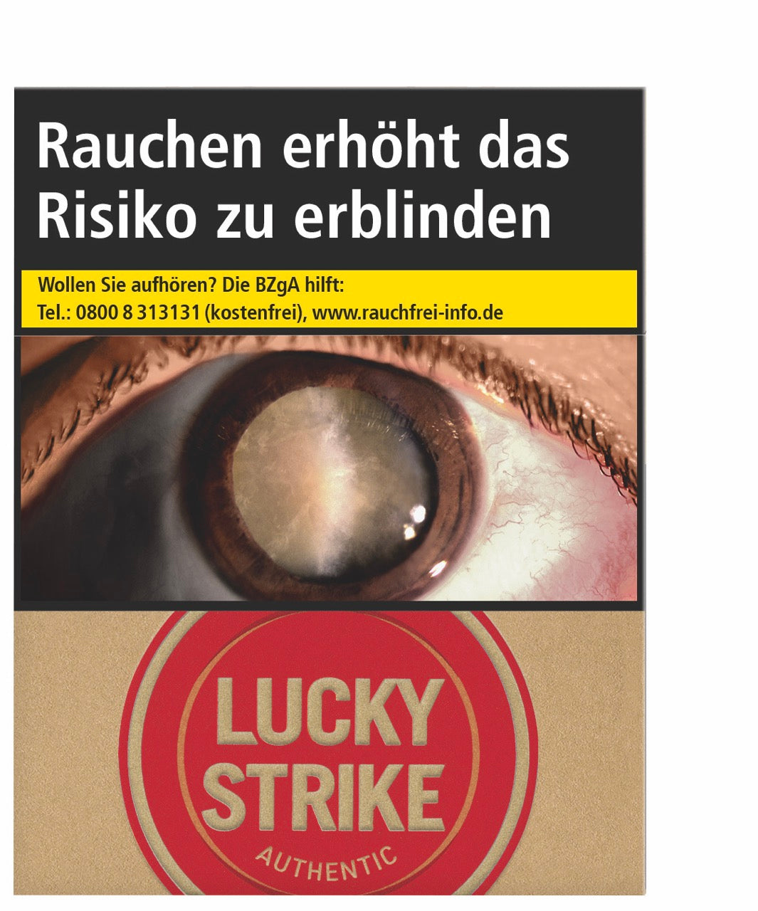 Lucky Strike Authentic Red Xtra Zigaretten – Schachtel seitlich, King Size