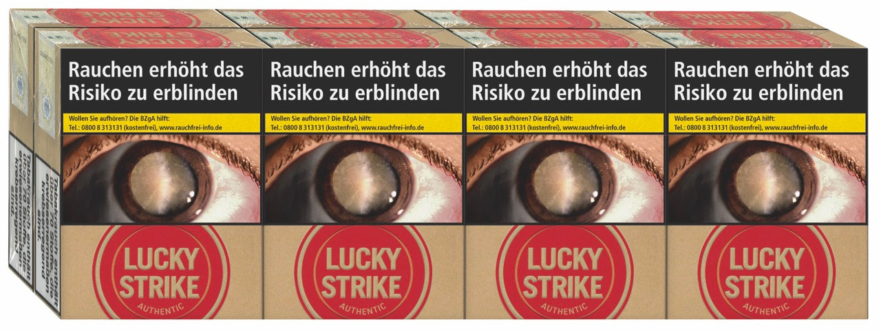 Lucky Strike Authentic Red Xtra Zigaretten – Stange 8x34, Vorratspackung frontal