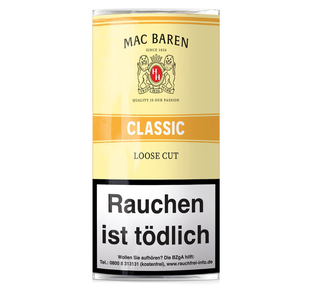 Mac Baren Classic Loose Cut Pfeifentabak 50g Pouch – Original Verpackung, Vanilla Cream aromatisiert