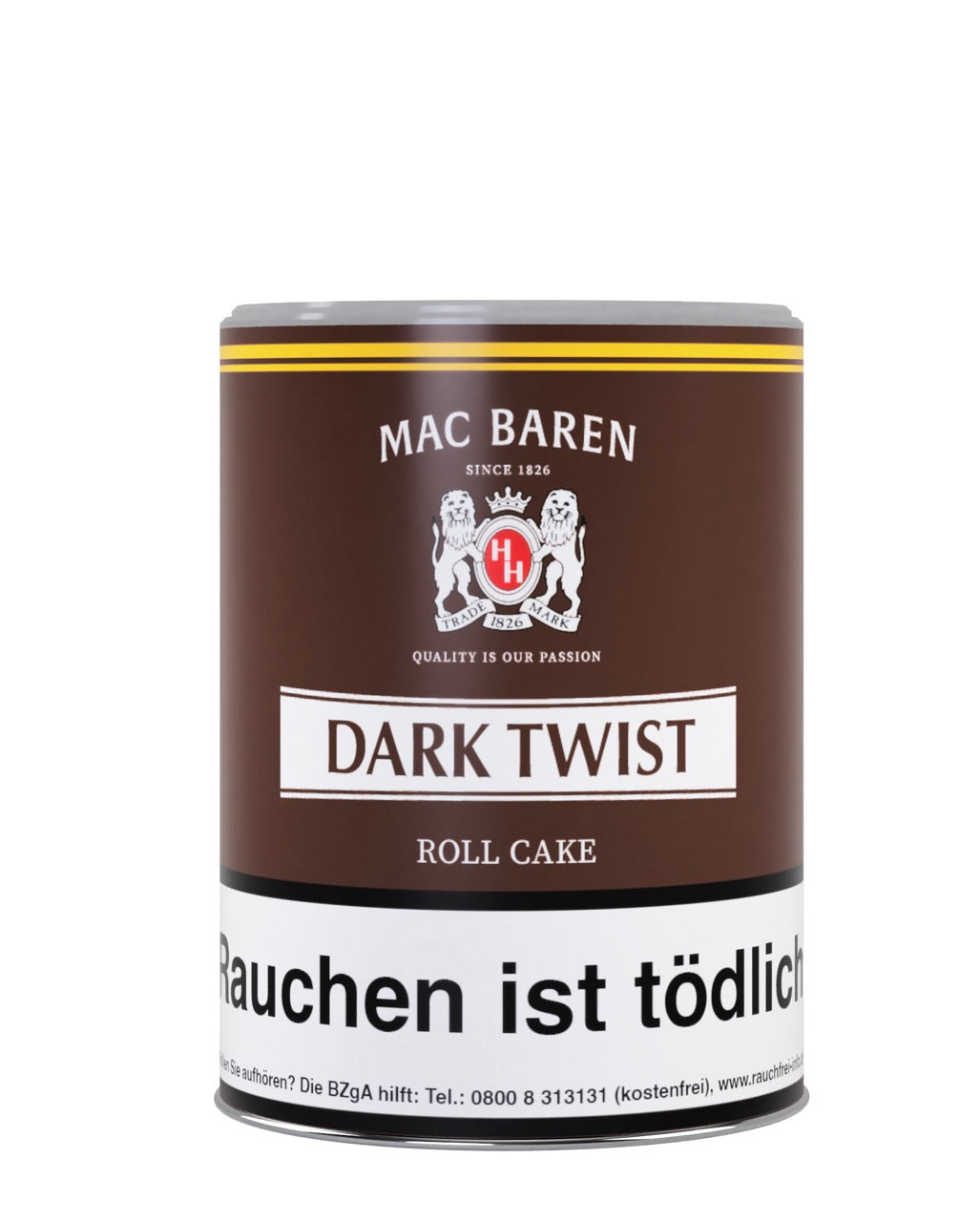 Mac Baren Dark Twist Pfeifentabak 250g Dose – Original Roll Cake Verpackung