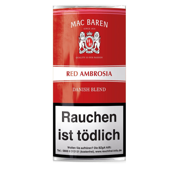 Mac Baren Red Ambrosia 50g Pouch Pfeifentabak Verpackung
