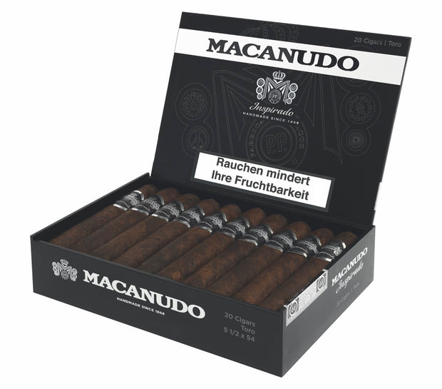 Macanudo Inspirado Black Toro Zigarren 20er-Kiste, Premium-Zigarren mit dunklem Connecticut Broadleaf-Deckblatt, Format Toro.
