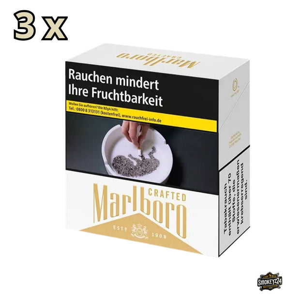 Marlboro Gold Crafted Zigaretten – Stange 3x58 (7XL), King Size mit Filter, mittlere Stärke, goldene Packung frontal