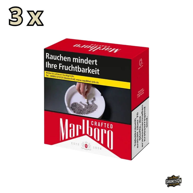 Marlboro Red Crafted Zigaretten – Stange 3x58 (7XL), King Size mit Filter, kräftig-würzig, rote Packung frontal
