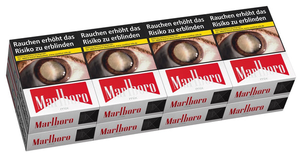 Marlboro Mix Zigaretten – Stange mit 8x28 Stück im 2XL-Format, frontal fotografiert