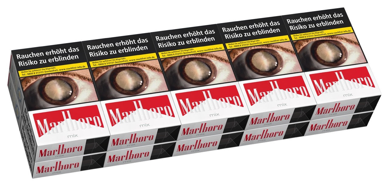Marlboro Mix Zigaretten – Stange mit 10x20 Stück im modernen Marlboro Design, frontal fotografiert
