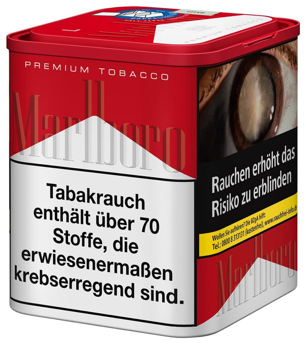 Marlboro Red Tabakdose 103g – seitliche Perspektive