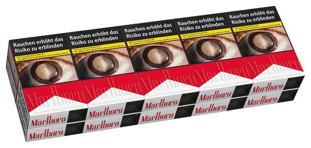 Marlboro Red Zigaretten – Stange mit 10x20 Stück im klassischen Rot-Design, frontal fotografiert