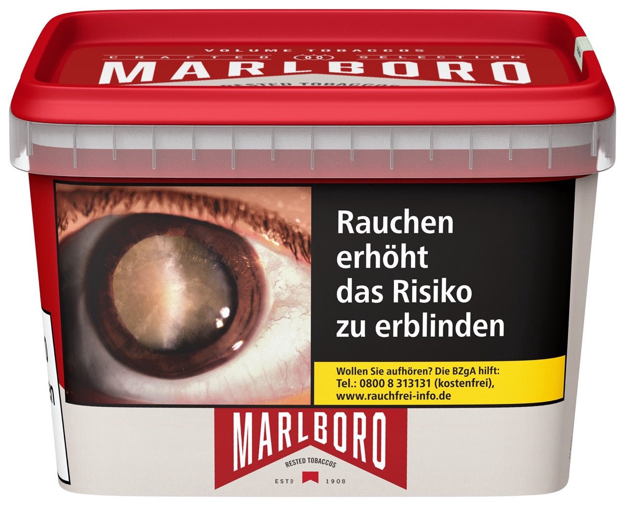 Marlboro Crafted Selection Volumentabak 230g Mega Box – Vorderseite mit Tabakdesign und Markenschriftzug