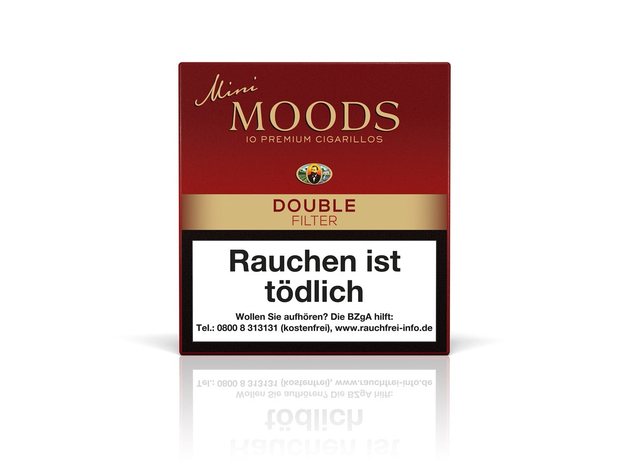 Mini MOODS Double Filter Cigarillos 10er Packung – kompakte Cigarillos mit Double Filter und brasilianischem Deckblatt von Dannemann.
