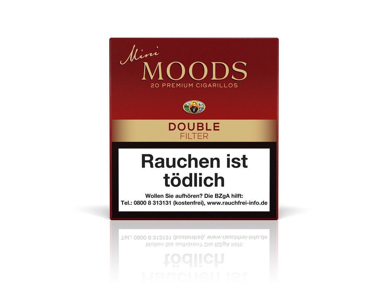 Mini MOODS Double Filter Cigarillos 20er Packung – Kompakte Cigarillos mit Double Filter und brasilianischem Deckblatt für kurzen, intensiven Genuss.