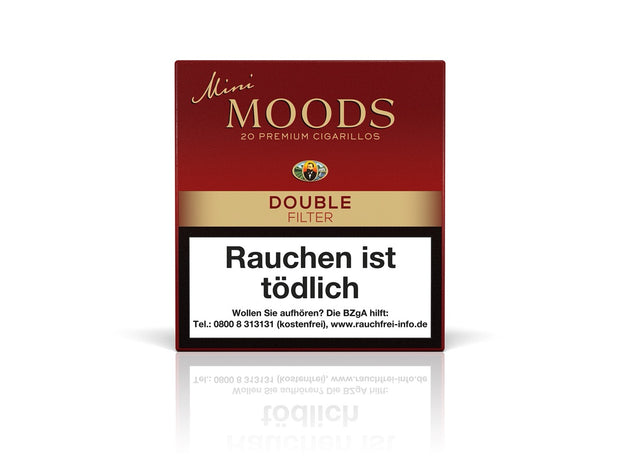 Mini MOODS Double Filter Cigarillos 20er Packung – Kompakte Cigarillos mit Double Filter und brasilianischem Deckblatt für kurzen, intensiven Genuss.