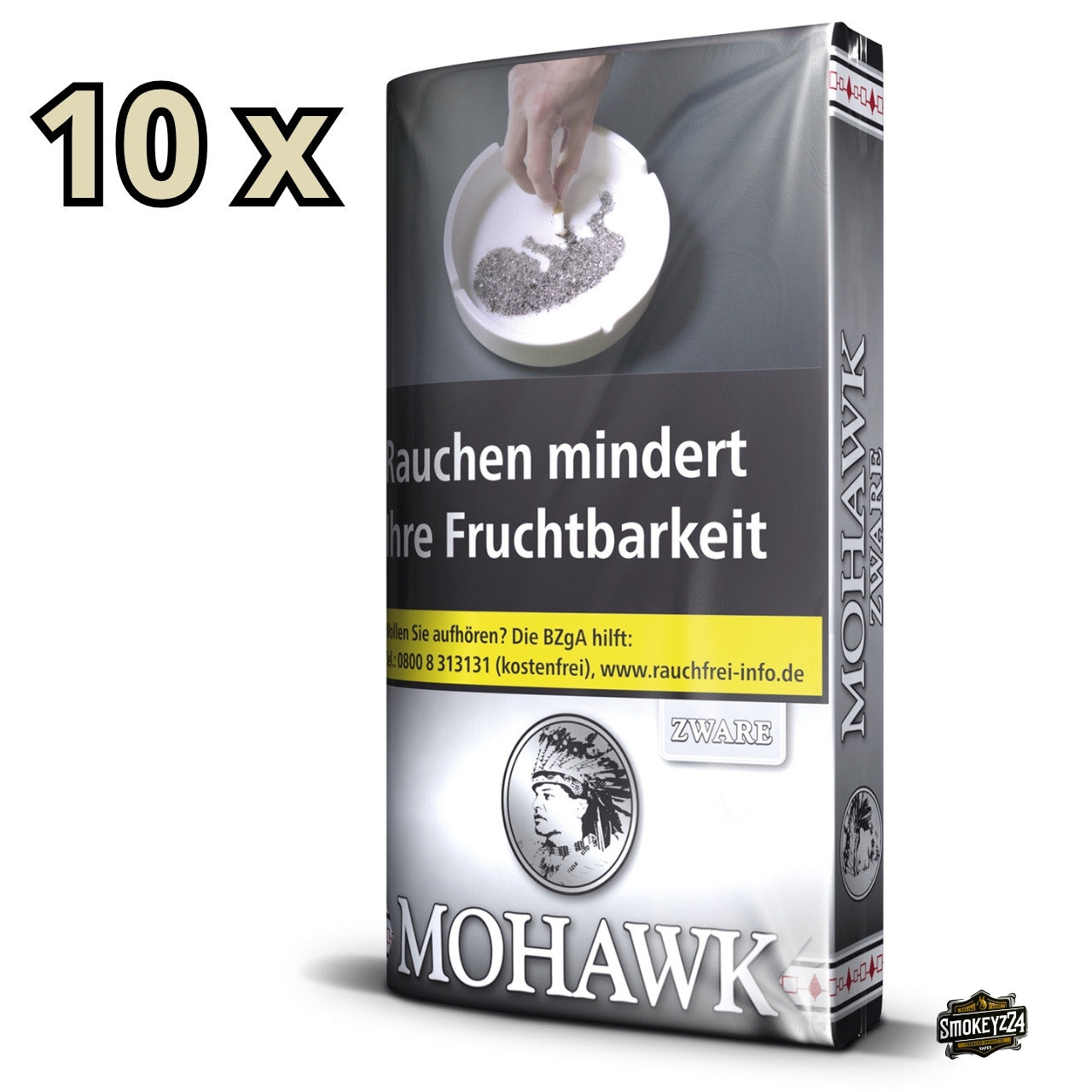 Mohawk Zware Drehtabak 10x 30g Pouches frontal