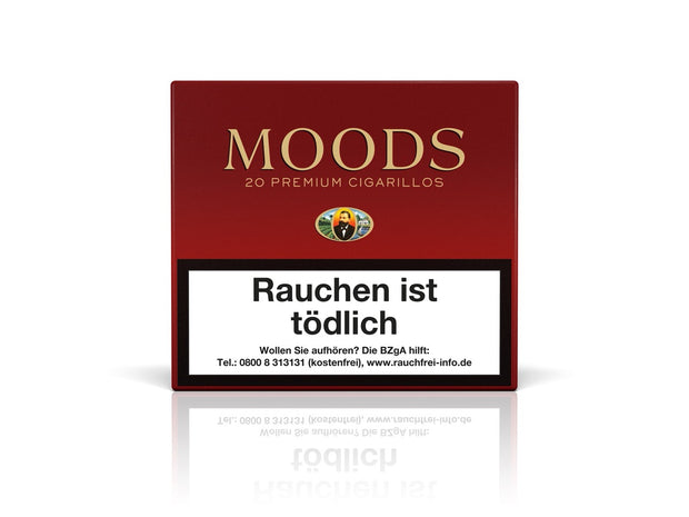 MOODS ohne Filter Cigarillos 20er – kräftige, aromatische Cigarillos mit Java-Deckblatt, intensiver Genuss ohne Filter von Dannemann.