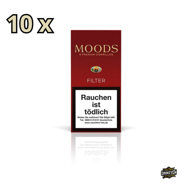 MOODS Filter Cigarillos 10x5er – aromatische Filtercigarillos mit Java-Deckblatt im Vorratspack von Dannemann.