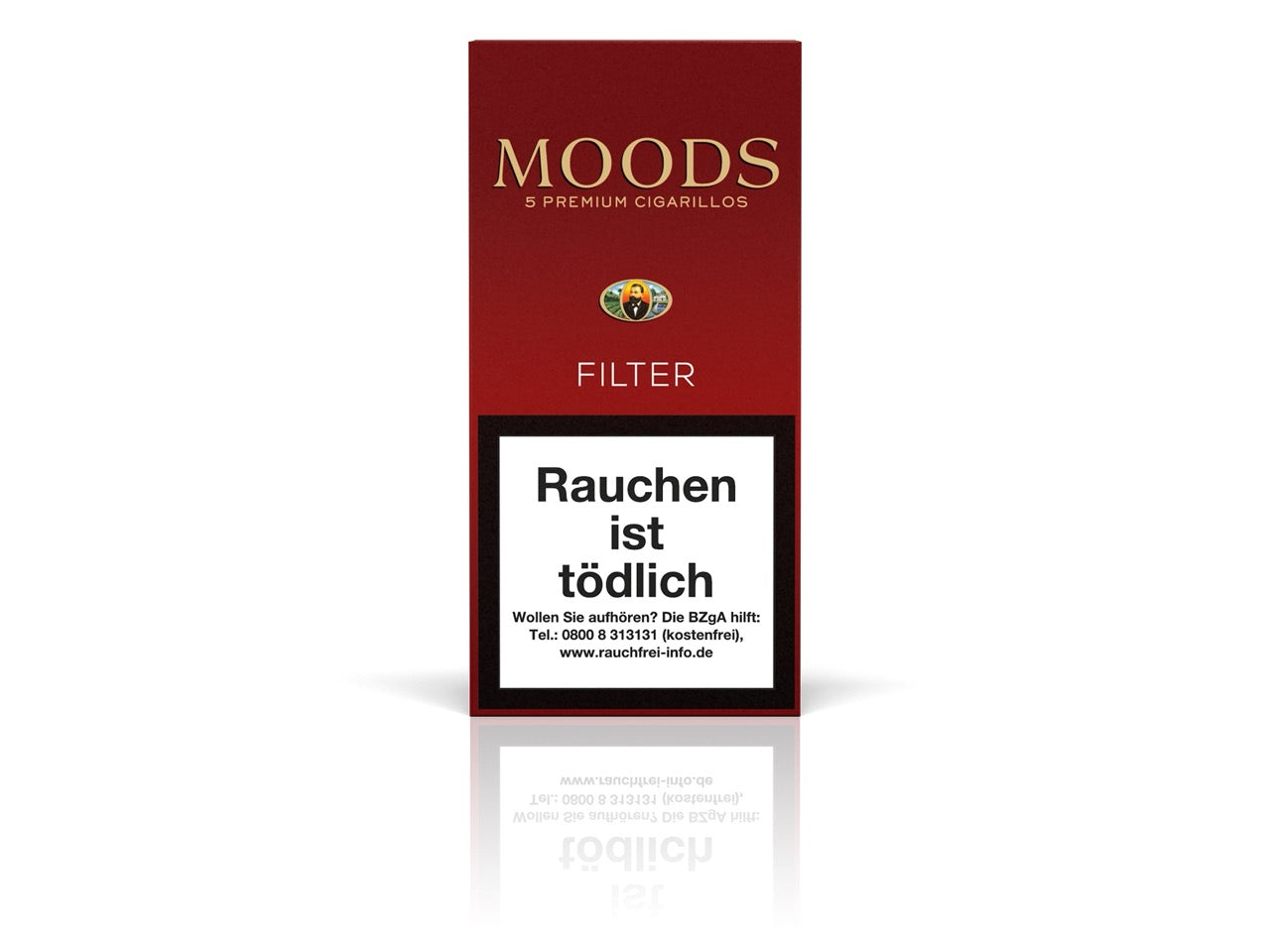 MOODS Filter Cigarillos 5er – aromatische Cigarillos mit Filter und Java-Deckblatt für vollmundigen Rauchgenuss von Dannemann.