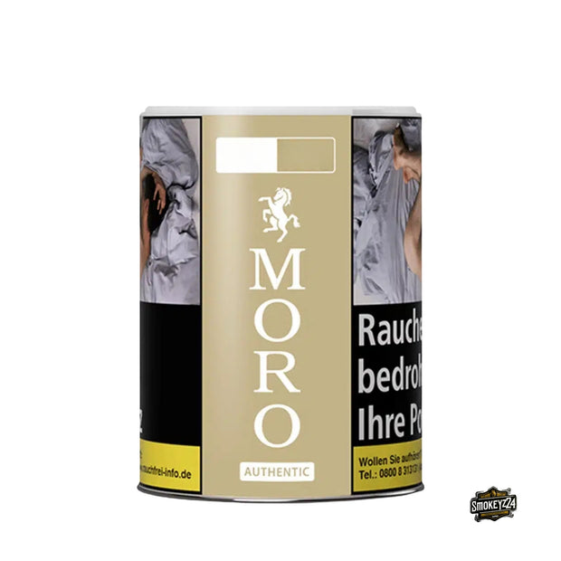Moro Authentic Zigarettentabak 135g Dose – Feinschnitt für Dreh- und Stopfzigaretten, goldgelber Tabak in wiederverschließbarer Dose.
