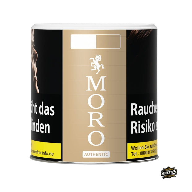 Moro Authentic Zigarettentabak 65g Dose – Feinschnitt zum Drehen und Stopfen, goldgelber Tabak in wiederverschließbarer Dose.