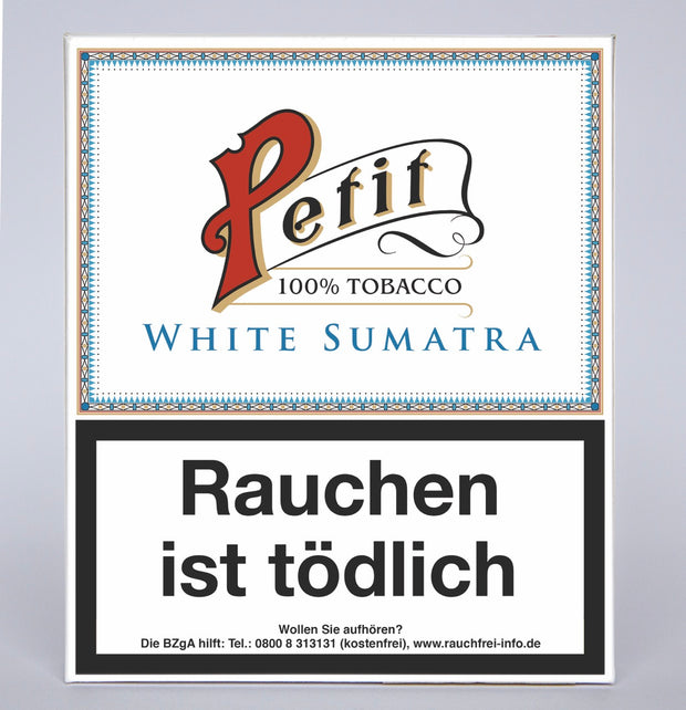 Nobel White Sumatra Cigarillos 20er Packung, weißes Design, frontal fotografiert