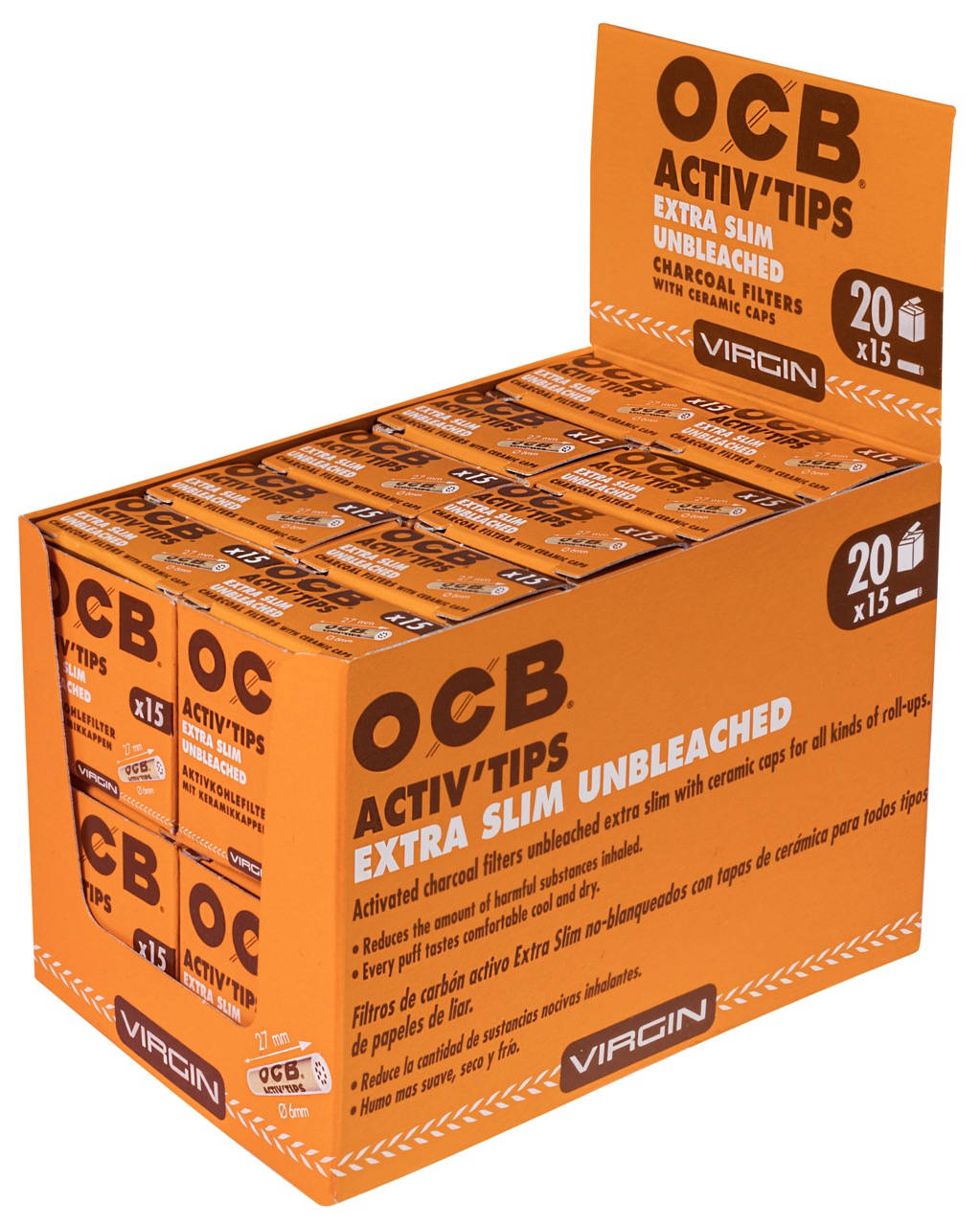 OCB Unbleached 6mm extra Slim Aktivkohlefilter 20x15er Sparpaket – Filter im Vorratskarton online kaufen