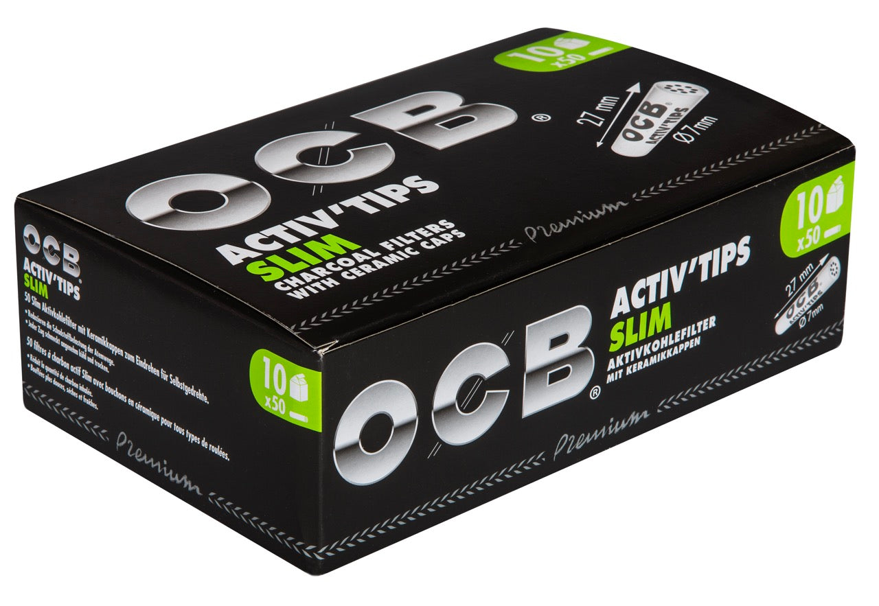 OCB Activ’Tips Slim 7mm Aktivkohlefilter 10x50er Sparpaket, günstiges Vorratspack, online kaufen