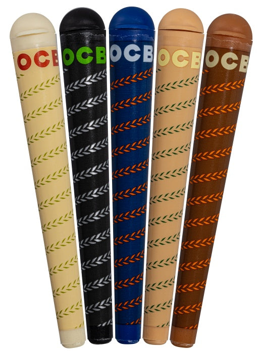 Alle fünf OCB King Size Tube Coneholder Farben im Überblick, Joint Tube, robuste Aufbewahrung für unterwegs