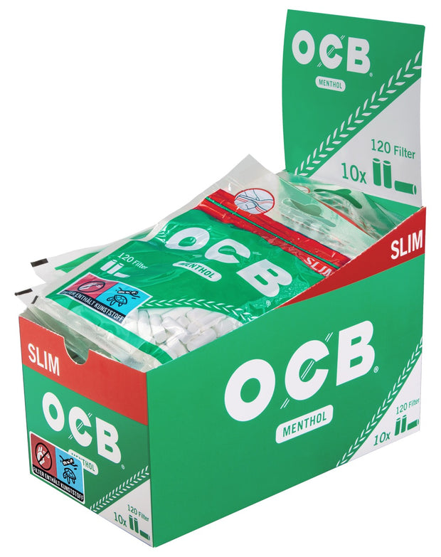 OCB 6mm Slim Menthol Filter 10x120er Beutel Sparpaket, Mentholfilter online bestellen