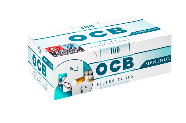 OCB Menthol Hülsen 100er Packung, King-Size Filterhülsen mit Mentholgeschmack im Dispenser, Einzelpackung