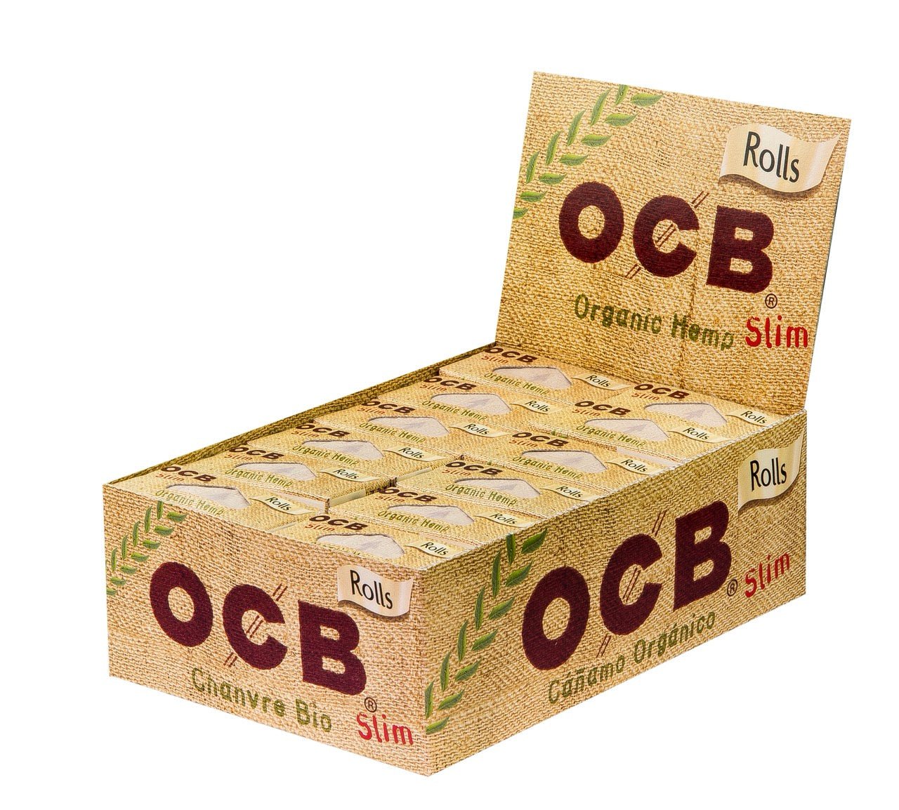 OCB Organic Hemp Rolls Slim 24er Sparpaket, Bio-Hanf Drehpapier, ungebleicht, nachhaltige Vorratspackung, jetzt online bei smokeyz24.de kaufen