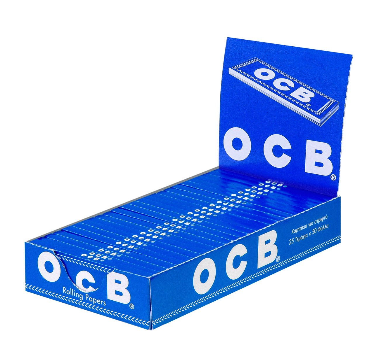 OCB Blau Single Blättchen Sparpaket 25x50 Blatt, Vorratskarton, günstig online bei smokeyz24.de bestellen