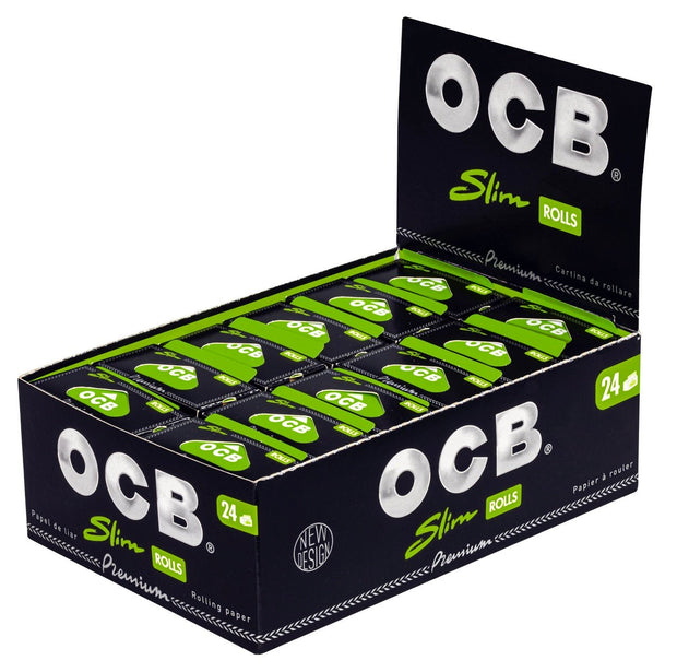OCB Premium Black Rolls Slim 24x4m Sparpaket, Großpackung, vegan, individuell zuschneidbar, jetzt bei smokeyz24.de bestellen