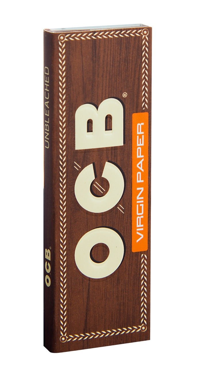 OCB Unbleached Virgin Single Blättchen, 50 Blatt, natürliches braunes Drehpapier, vegan und ultradünn