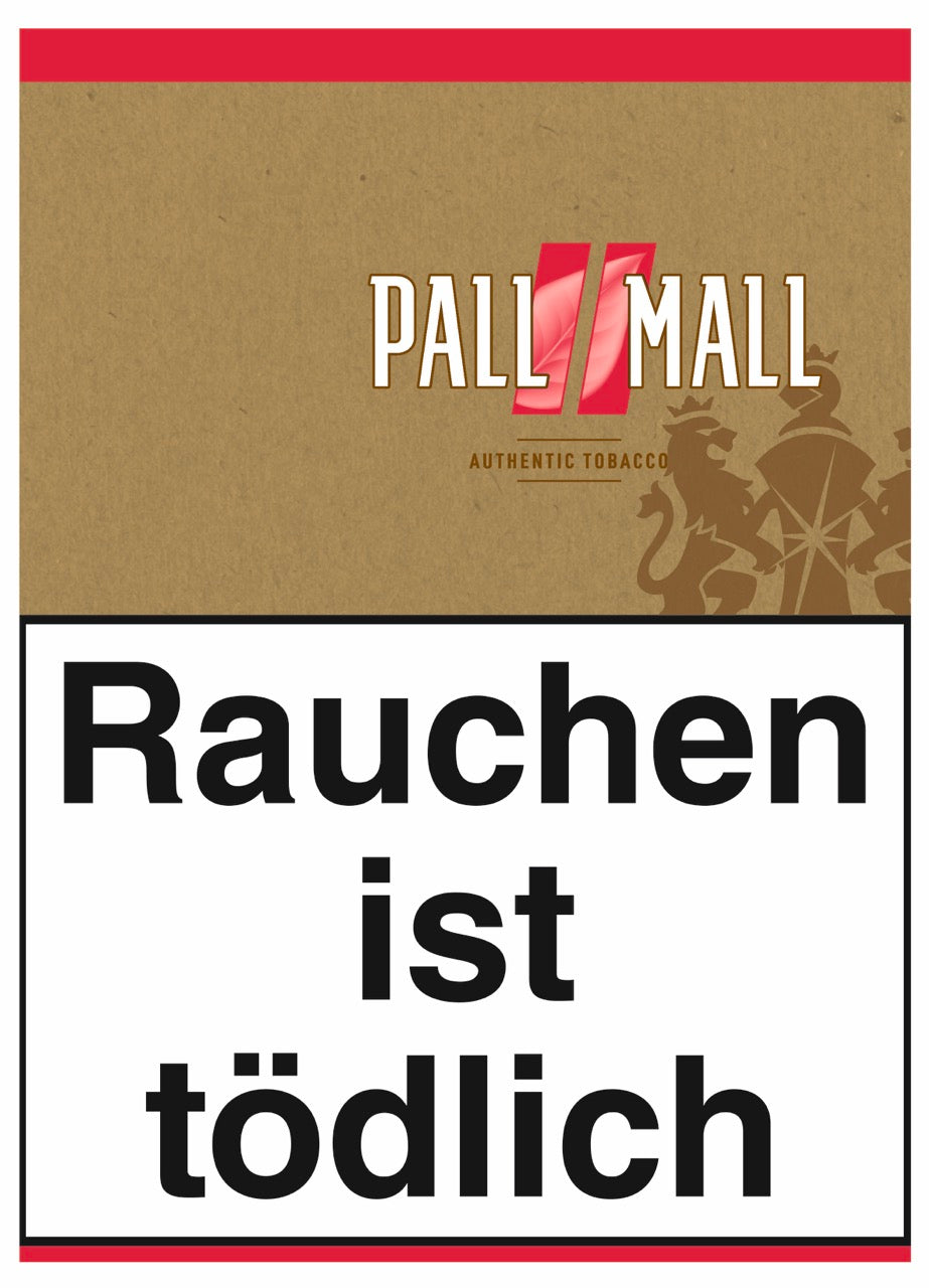 Pall Mall Authentic Red Volumentabak 71g Dose frontal – starker Stopftabak ohne Zusatzstoffe