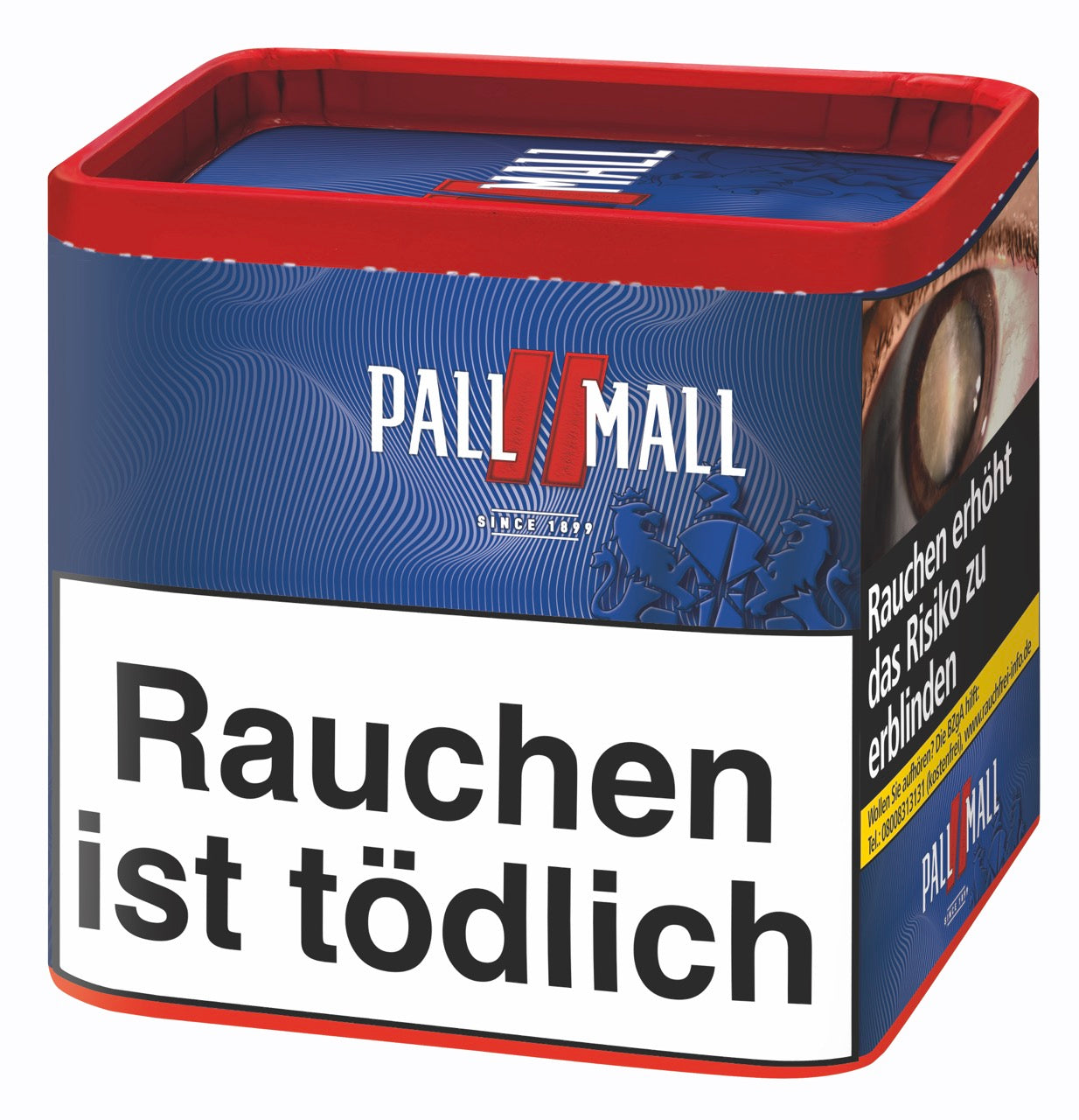 Pall Mall Red Stopftabak 40g Dose stehend schräg – kräftiger Volumentabak in wiederverschließbarer Verpackung