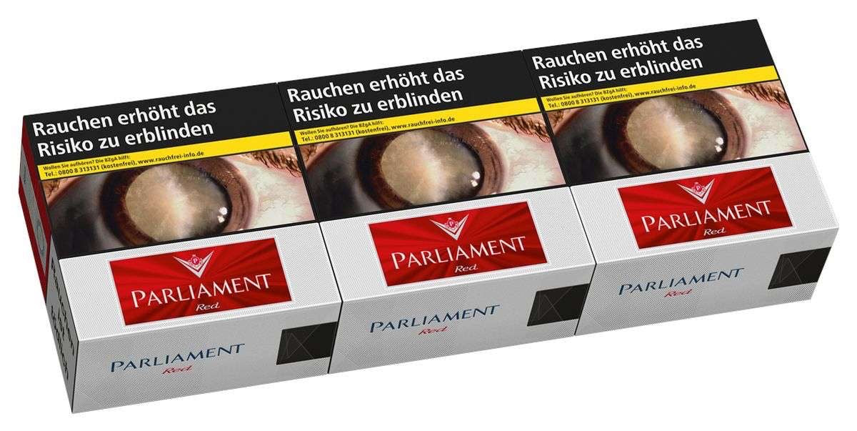 Parliament Red Zigaretten – 7XL-Stange mit 3x60 Stück im klassischen Rot-Design