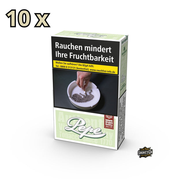 Pepe Bright Green Zigaretten Stange 10x20 Stück – milde Zigaretten ohne Zusatzstoffe im King Size Format