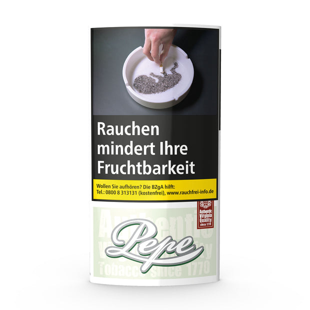 Pepe Fine Green 30g Pouch – milder, zusatzfreier Virginia-Tabak zum Drehen.