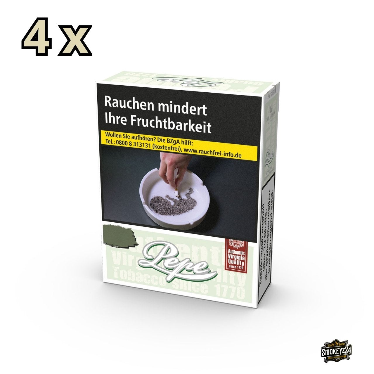 Pepe Fine Green Zigaretten Stange 4x40 in weiß-grüner Verpackung