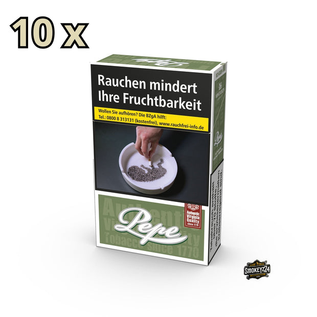 Pepe Rich Green Zigaretten Stange 10x20 Stück – Zigaretten ohne Zusatzstoffe mit Virginia-Tabak