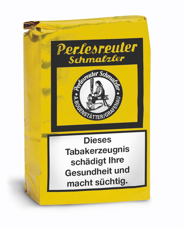 Perlesreuter Schmalzler von Pöschl – traditioneller, mentholfreier Schmalzler im 100g Blockbeutel für unverfälschten Tabakgenuss.