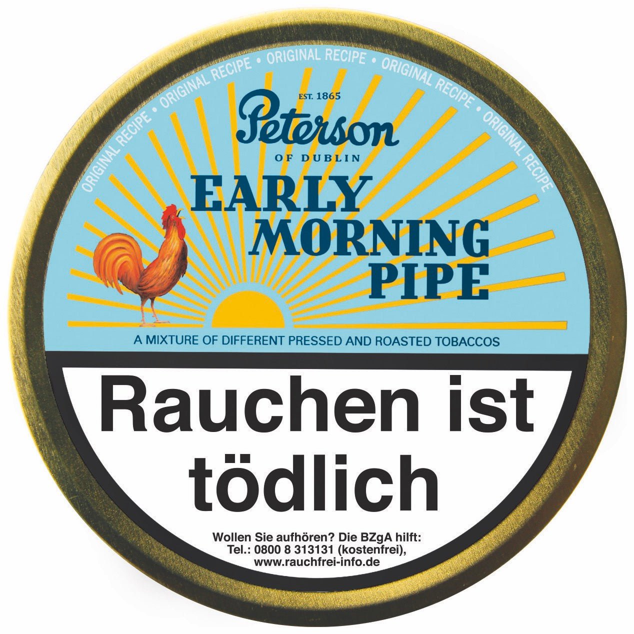 Peterson Early Morning Pipe Pfeifentabak 50g Dose – klassische Mischung aus Virginia, Orient und Latakia Tabak.