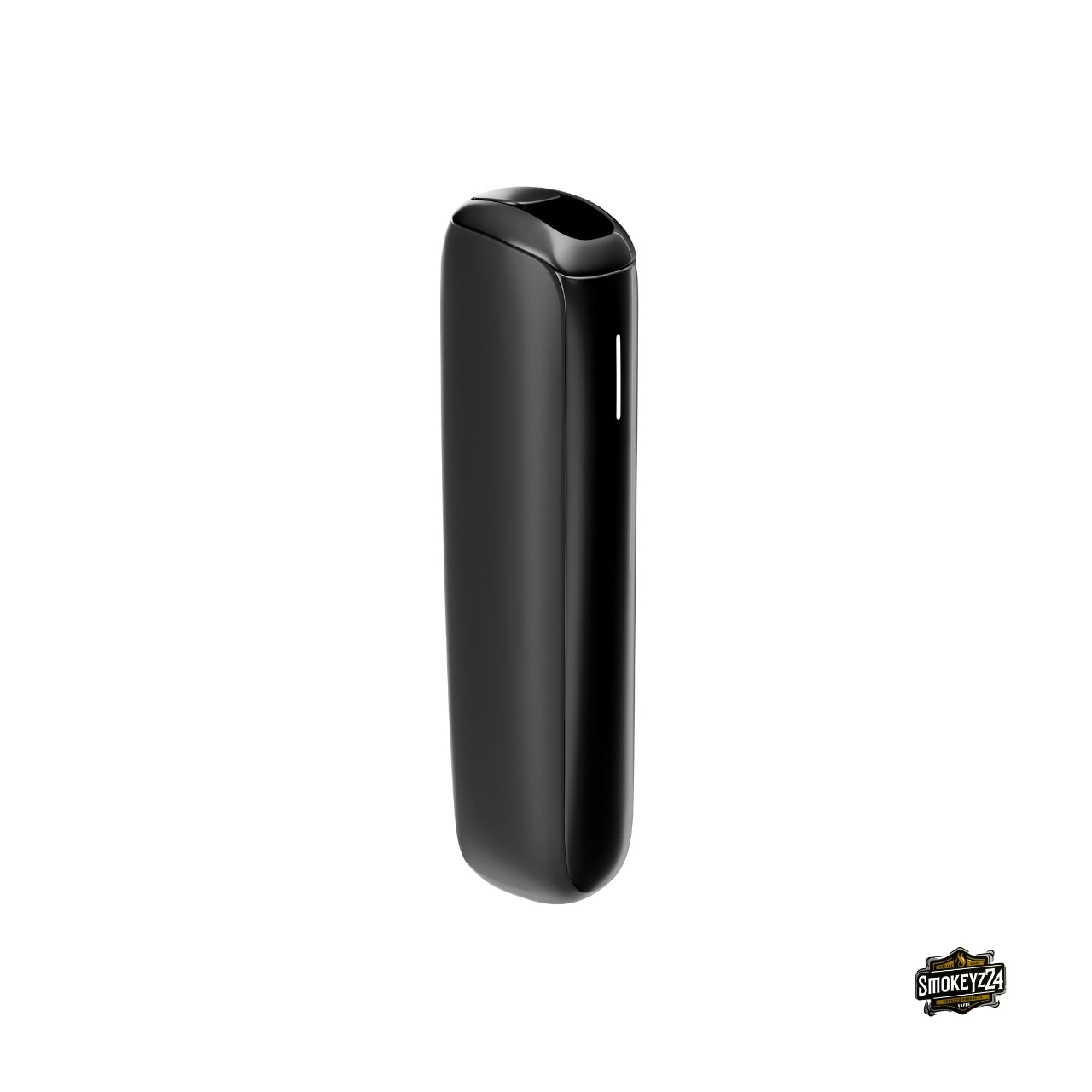 Seitenansicht des Ploom Aura Jet Black Tabakerhitzers in elegantem Schwarz