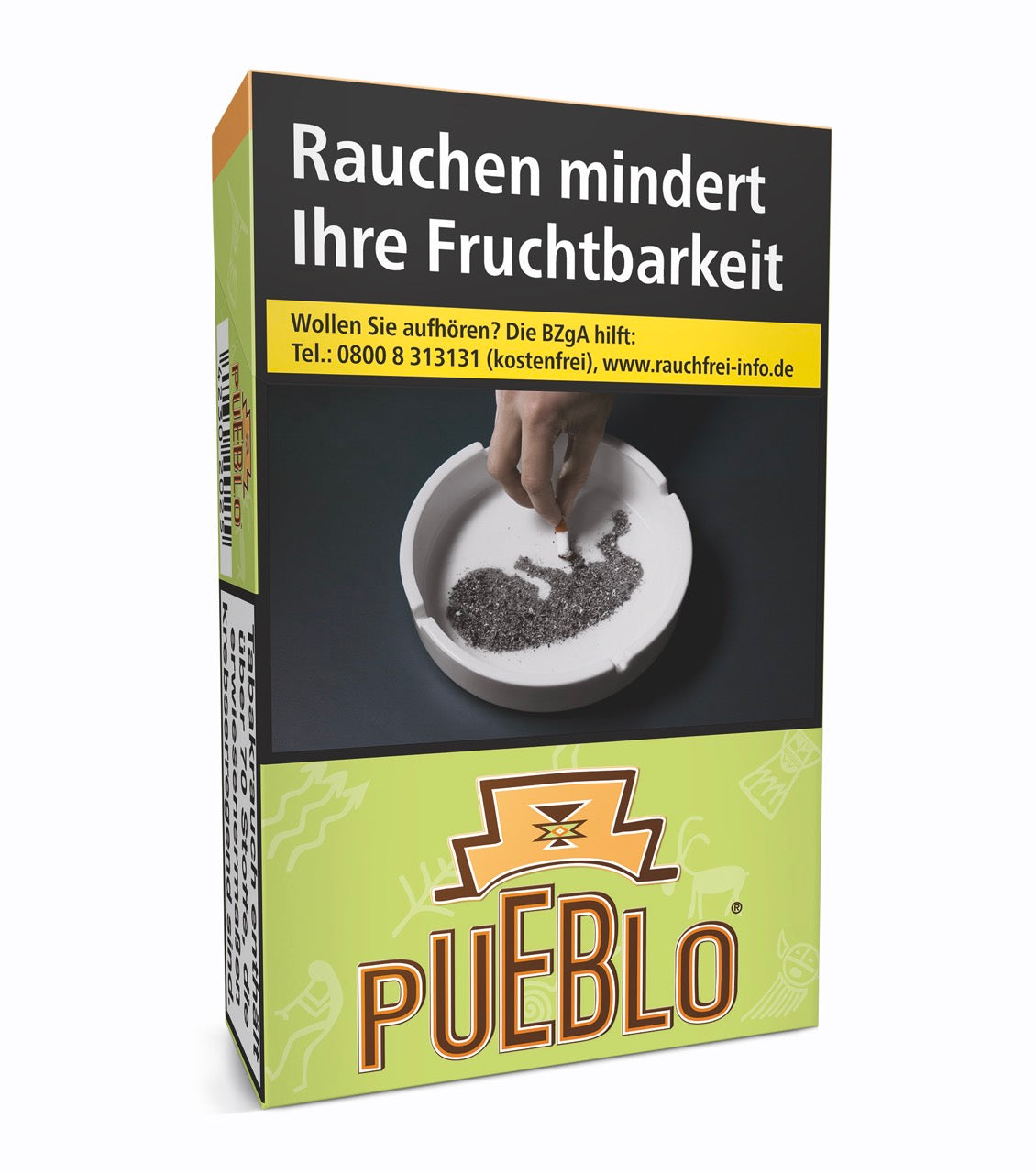 Pueblo Green Zigaretten 10x20 Stück - Schachtel einzeln rechts geneigt