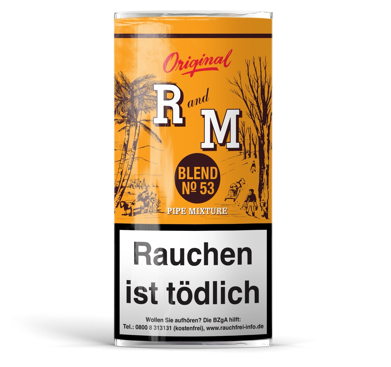 R & M Pfeifentabak 50g Pouch – klassischer Virginia-Blend, aromatisiert mit Rum und Ahornsirup, milder Genuss