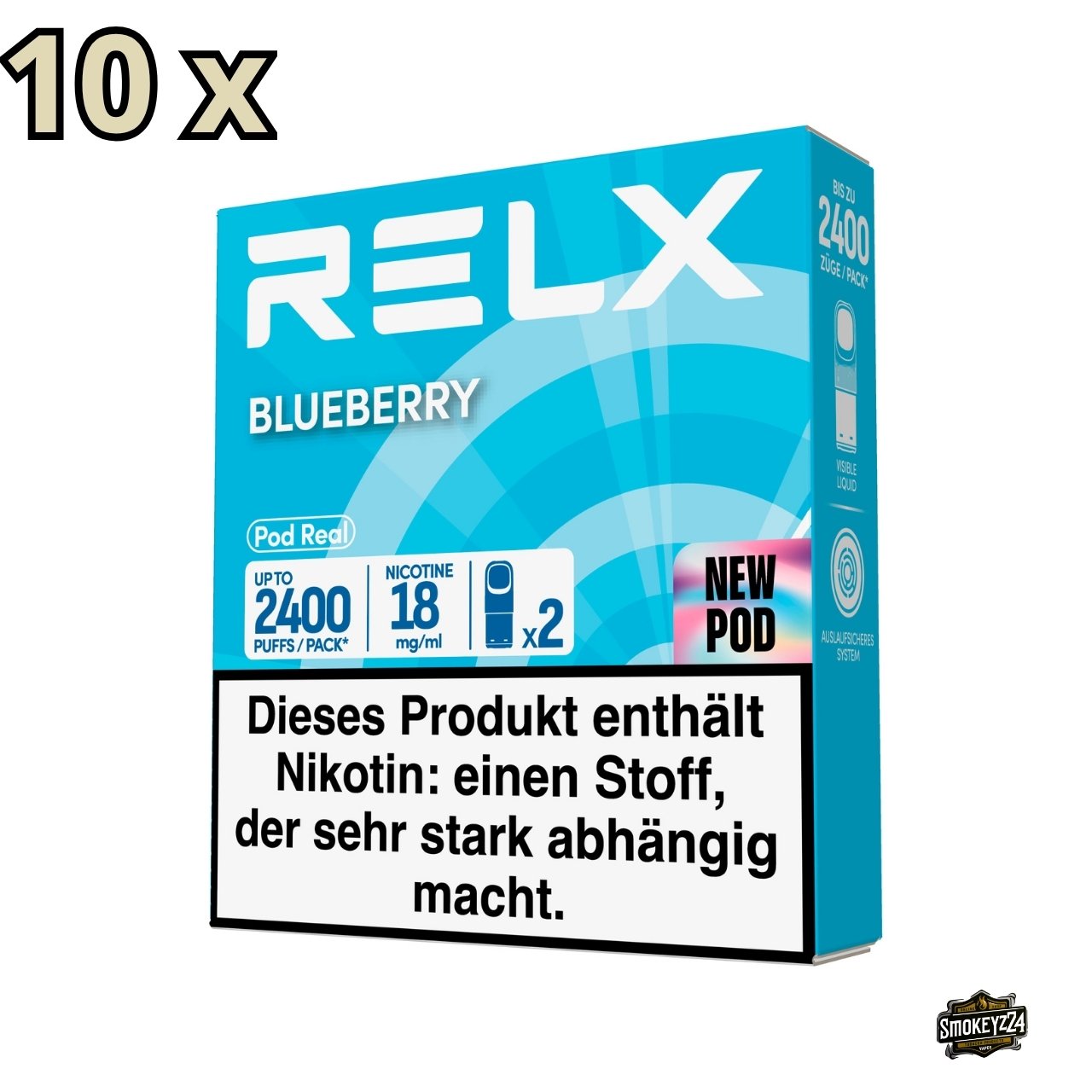 RELX Pod Real Blueberry 18mg 10x Sparpaket mit 20 Pods