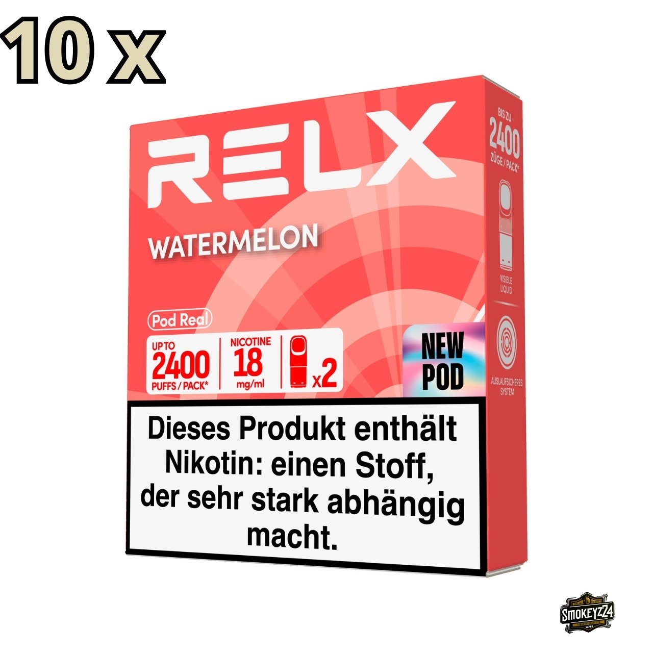 RELX Pod Real Watermelon 18mg 10x Sparpaket mit 20 Pods